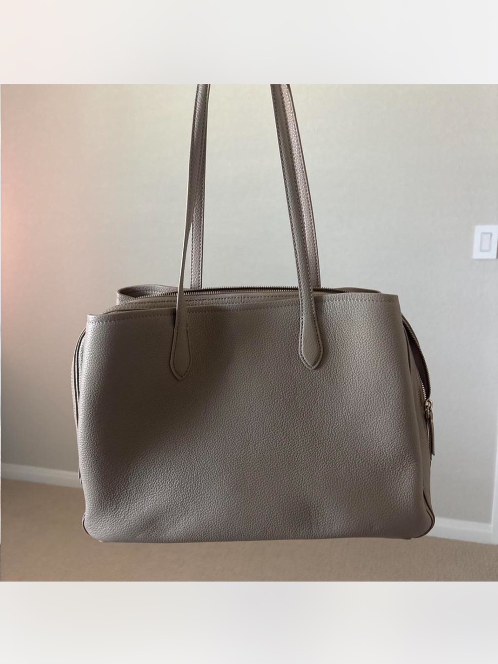 Quince Italian Leather Triple Compartment Work Tote - Picture 5 of 8